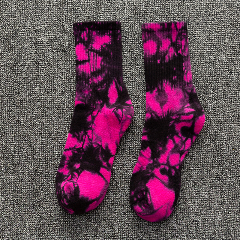 Calzini sportivi a metà polpaccio in cotone tie-dye