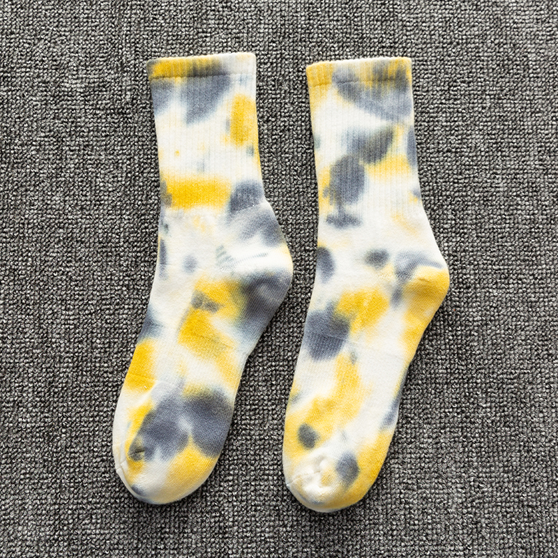 Calzini sportivi a metà polpaccio in cotone tie-dye