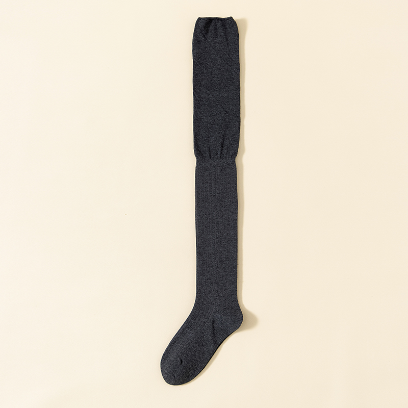 Calzini alti fino al ginocchio da donna neri sexy in cotone ad ago singolo