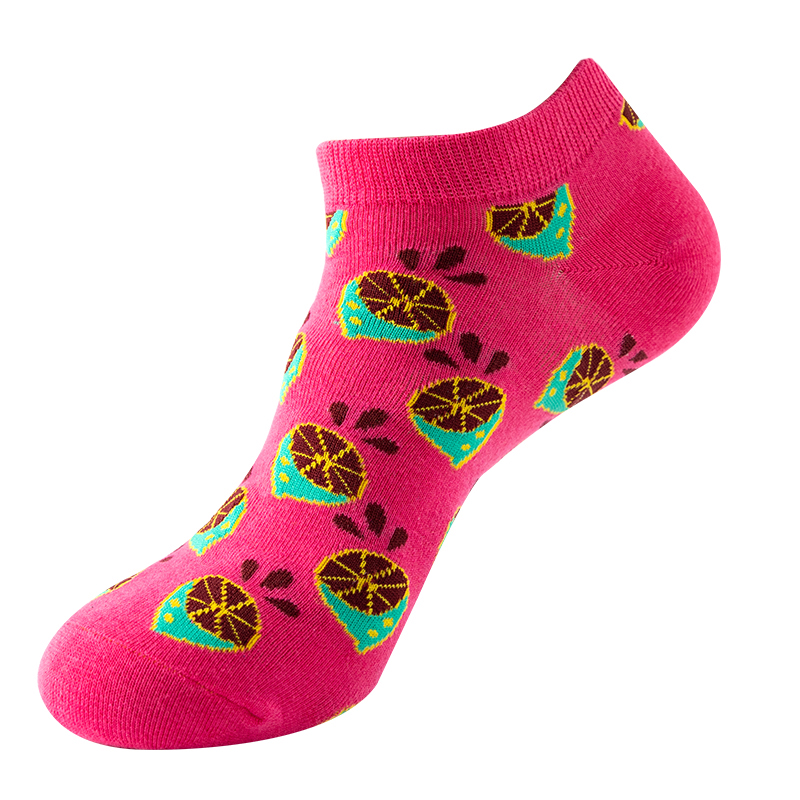 Graziosi calzini da barca da donna in cotone jacquard