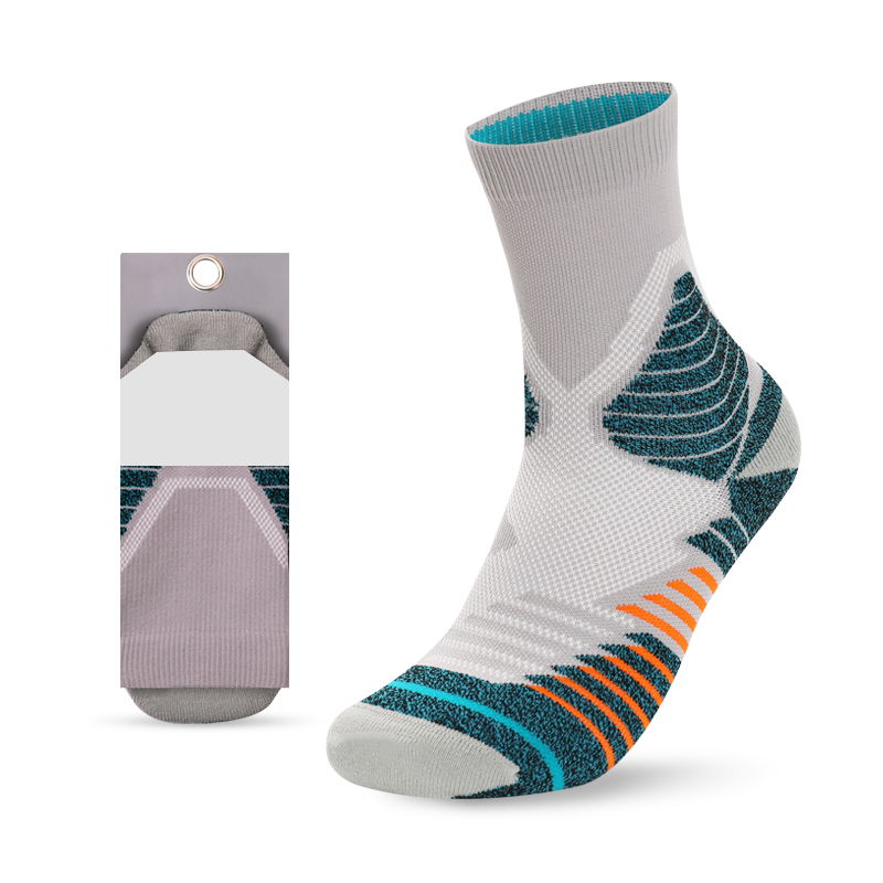 Calzini da basket in spugna jacquard dai colori vivaci